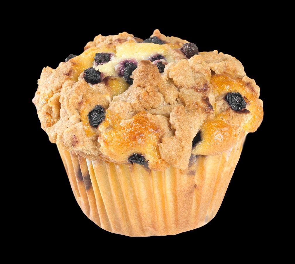 NYC Blueberry Strudel Muffins 6/oz 12 Count Case Fresh