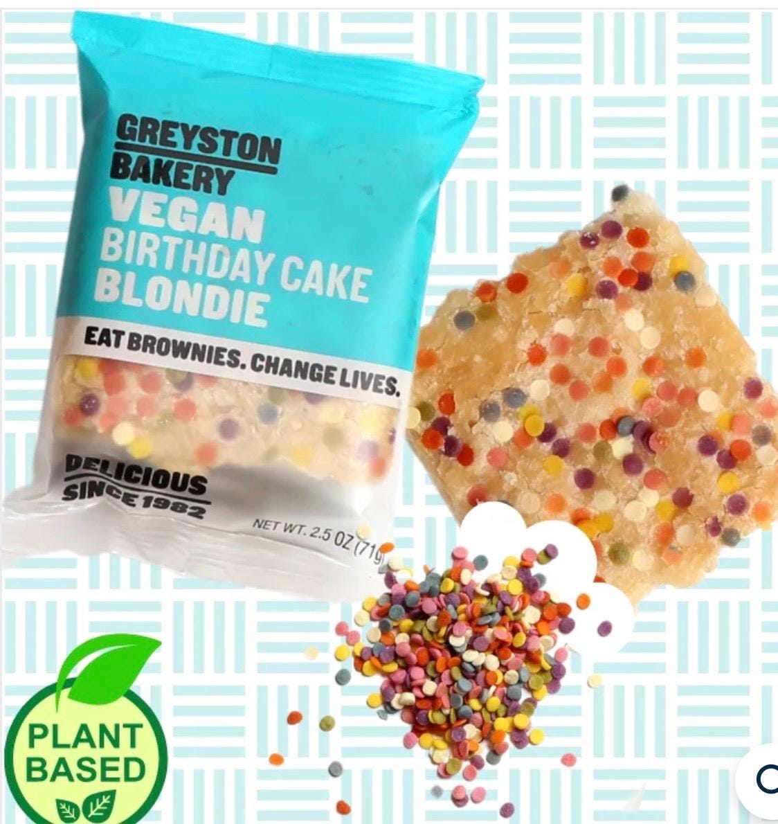 Vegan Birthday Cake Blonde Brownies 2.5 oz 6 Count individually wrapped Fresh