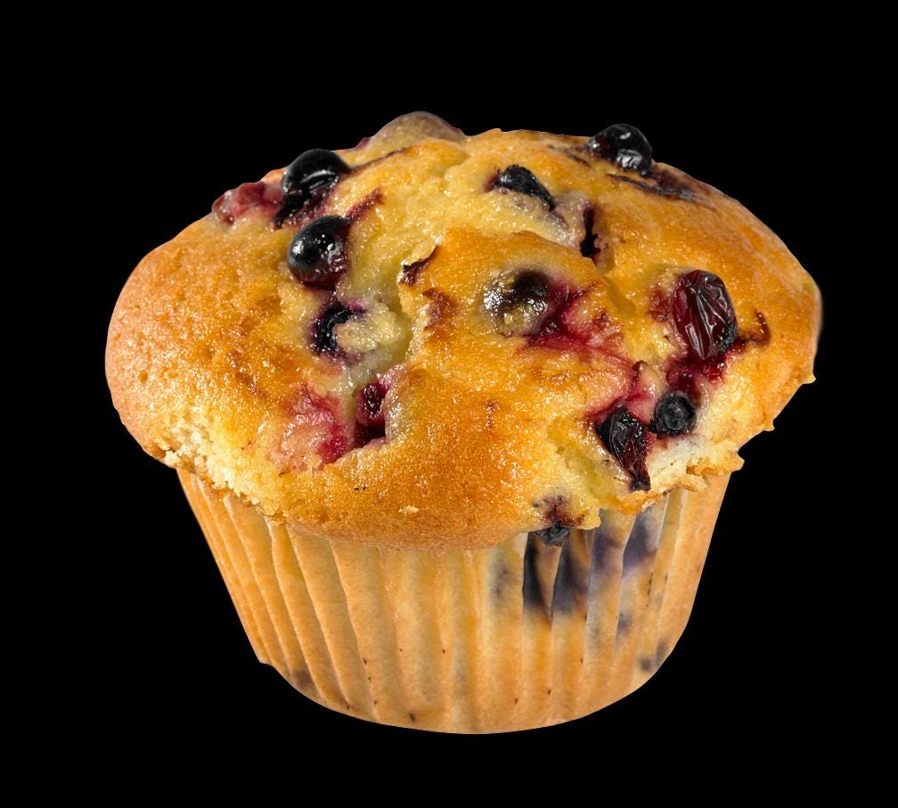 NYC Super Berry Muffins 6/oz 12 count case blueberry, cranberry, raspberry Fresh