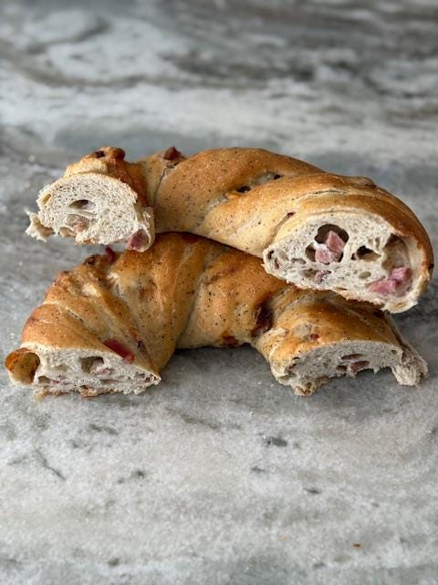 Brooklyn Original Prosciutto Bread Rings 1/lb ( 4 Rings) Made fresh Daily ships cold with ice packs & expedited shipping