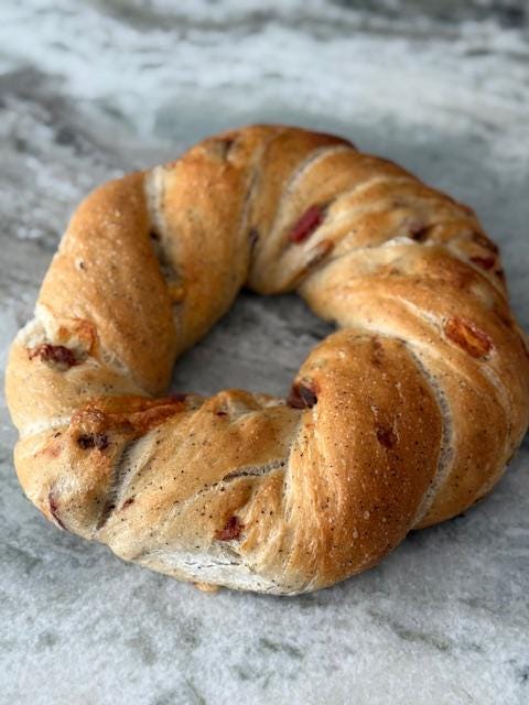 Brooklyn Original Prosciutto Bread Rings 1/lb ( 4 Rings) Made fresh Daily ships cold with ice packs & expedited shipping